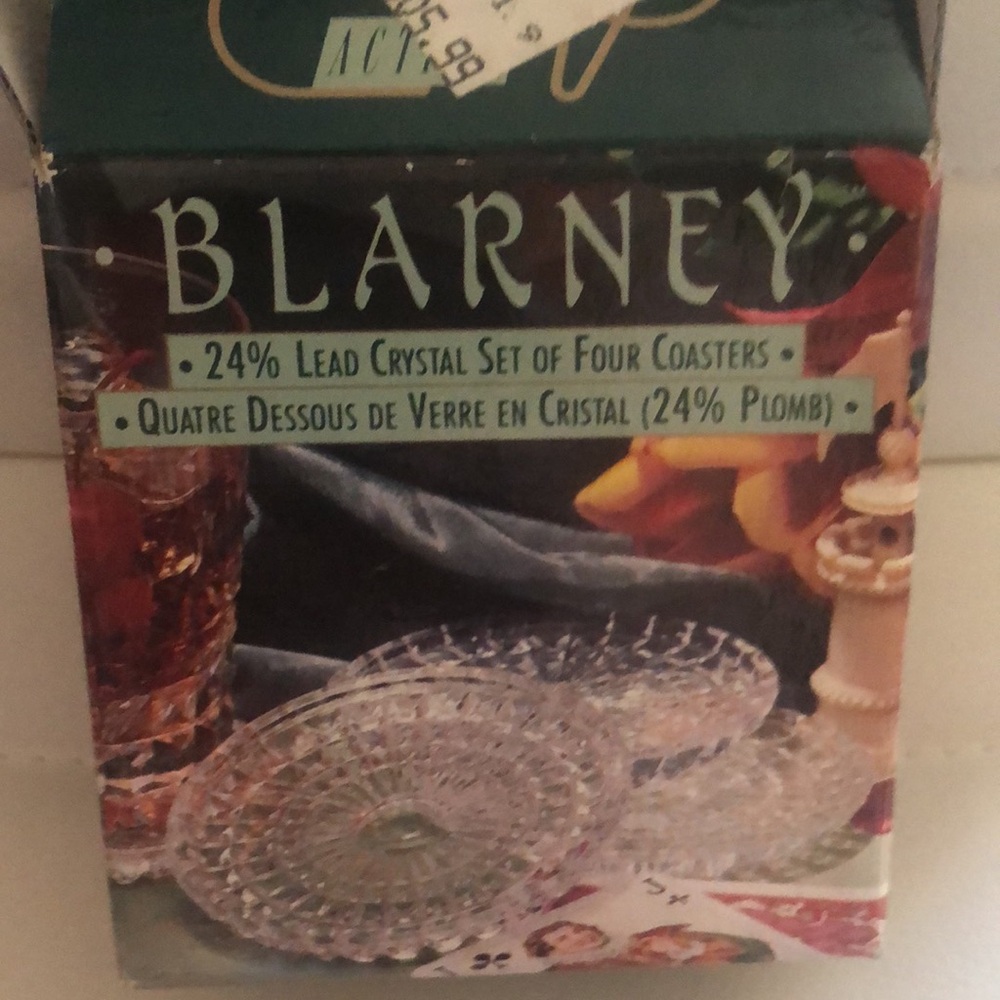 Vintage Crystal Glass coasters set of 4